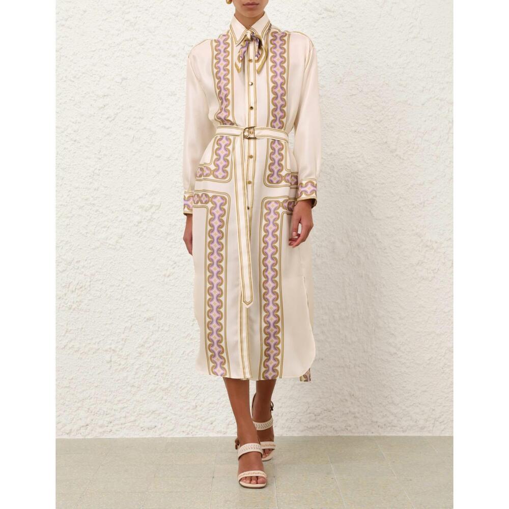 NEW ZIMMERMANN luna midi dress in retro geo